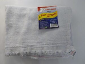 SACA ALVEJADA 100% ALGODAO 50X76 BOM PANO