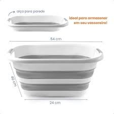 CESTO RETRATIL BRANCO /CINZA POWERMAID 26L